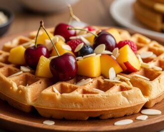 Glutensiz Bademli ve Meyveli Waffle