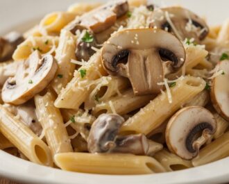 Kremalı Mantarlı Penne Makarna