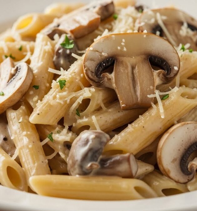 Kremalı Mantarlı Penne Makarna